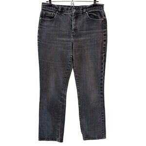 LAUREN RALPH LAUREN Women's Straight Leg High Rise Jeans • 10 • gray